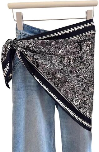 Women's Triangle Scarf Belt Satin Skinny Waist Sash Tie Wrap Fashion Accessory Dresses Pants Neck Scarf Hair Wrap in Saudi Arabia