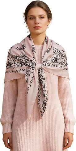 43" Large Square Scarf Hairscarf Fashion Scarves Hair Wrapping Scarfs Night Sleeping Headscarf for Women B09 in Saudi Arabia