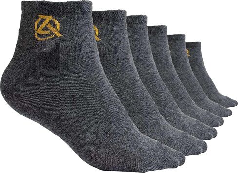 ZEBA Mini-Crew Socks for Men - Gray (6-pack) in Saudi Arabia