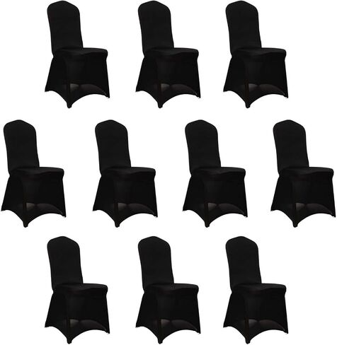 10 Ivory Spandex Stretchable Folding Chair Covers for Party Wedding Linens Decorations Dining Ceremony Reception Supplies Fit Durable Washable Reusable Elastic Slipcovers for Chairs Reception Supplies in Saudi Arabia