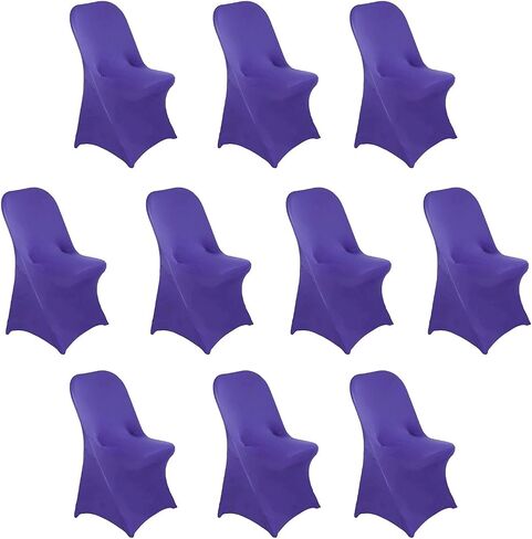 10 Ivory Spandex Stretchable Folding Chair Covers for Party Wedding Linens Decorations Dining Ceremony Reception Supplies Fit Durable Washable Reusable Elastic Slipcovers for Chairs Reception Supplies in Saudi Arabia