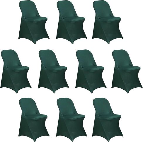 10 Ivory Spandex Stretchable Folding Chair Covers for Party Wedding Linens Decorations Dining Ceremony Reception Supplies Fit Durable Washable Reusable Elastic Slipcovers for Chairs Reception Supplies in Saudi Arabia