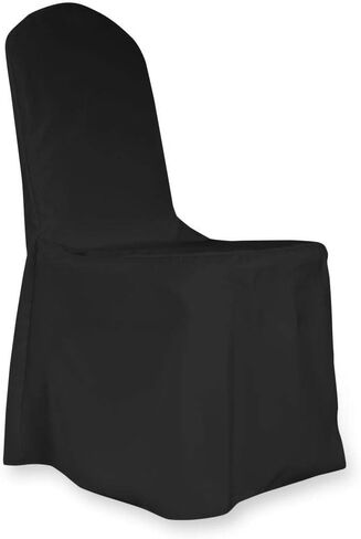 1/10/60pcs Polyester Banquet Chair Covers Linen Dinning Chair slipcover for Wedding Party Event Catering (60, Black) in Saudi Arabia