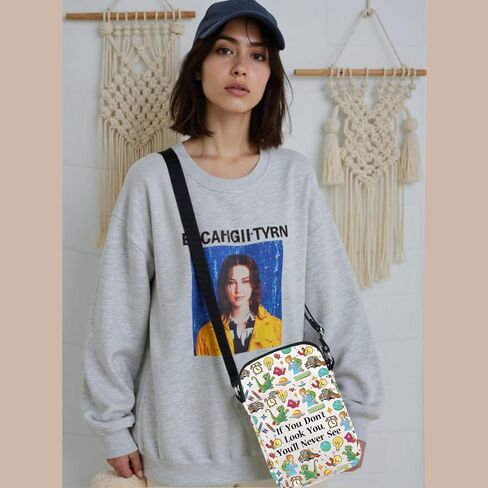 Cartoon Inspire Crossbody Bag Cartoon Quote Messenger Bag Teacher Appreciation Homeschool Gift in Kuwait