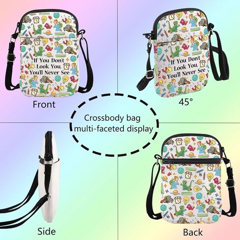 Cartoon Inspire Crossbody Bag Cartoon Quote Messenger Bag Teacher Appreciation Homeschool Gift in Kuwait