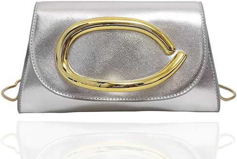 PU Leather Clutch Purses for Women,Glamorous golden and silver Crossbody Handbags Party Clutch Purse in Saudi Arabia