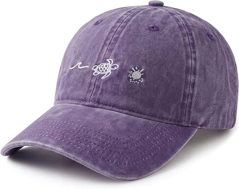 Womens Beach Baseball Hats Sea Turtle Sun Graphic Hawaiian Hats Embroidered Adjustable Unisex Summer Vacation Caps in Saudi Arabia