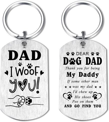 هدايا عيد الأب من Laluminter - أفضل سلسلة مفاتيح للأب على الإطلاق - I Woof You Gift من Doggy إلى Daddy in Kuwait