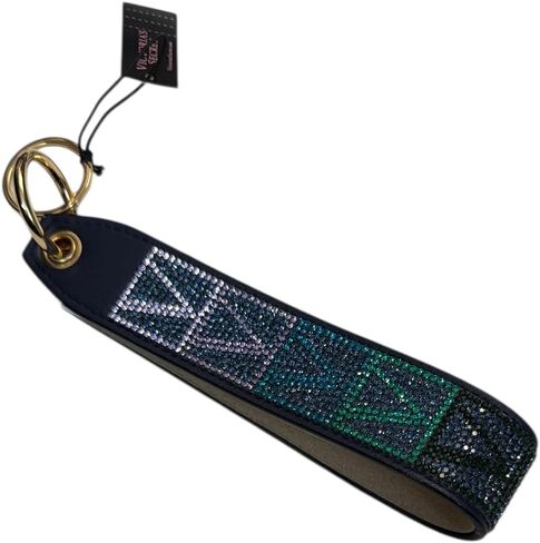 Victoria's Secret Rhinestone Wristlet Keychain Strap Multicolor Blue Shine Gold-Tone Hardware New in Kuwait