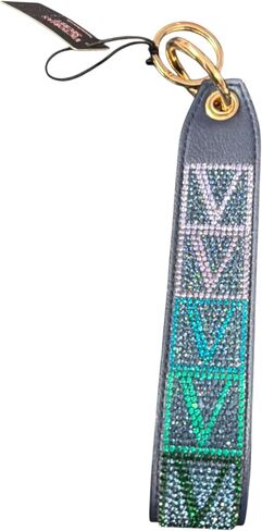 Victoria's Secret Rhinestone Wristlet Keychain Strap Multicolor Blue Shine Gold-Tone Hardware New in Kuwait