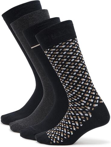 BOSS, 4-Pack Solid Cotton Socks Gift Set, festive black, 7-13 in Saudi Arabia