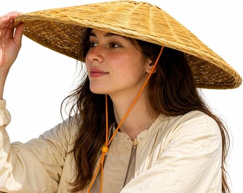 Handmade Bamboo Kasa Hat Woven Conical Sun Hat for Gardening Outdoor Wear or Samurai Ronin Cosplay Lightweight Traditional in Saudi Arabia