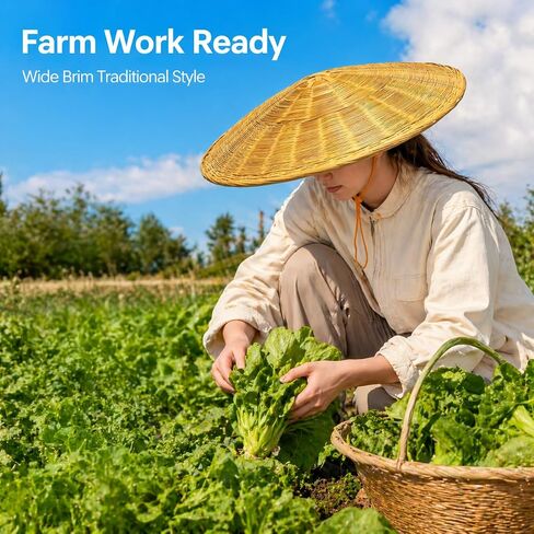 Handmade Bamboo Kasa Hat Woven Conical Sun Hat for Gardening Outdoor Wear or Samurai Ronin Cosplay Lightweight Traditional in Saudi Arabia