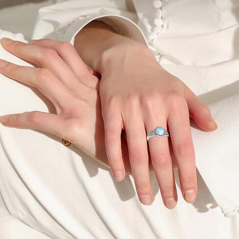 Moonstone Rings for Women 925 Sterling Silver Vintage Oval Moonstone Ring Ladies Jewelry Gifts in Saudi Arabia