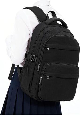 School Backpack For Girls Boys 14 Inch Laptop Backpack For Women Bookbag For Men Waterproof Lightweight Backpack For College Middle High School Bag Travel Daypack Black in Saudi Arabia