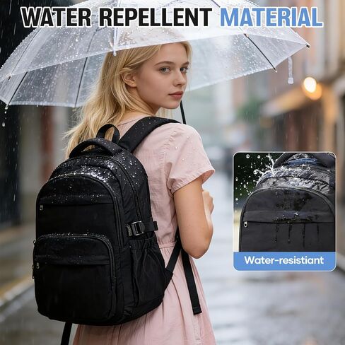 School Backpack For Girls Boys 14 Inch Laptop Backpack For Women Bookbag For Men Waterproof Lightweight Backpack For College Middle High School Bag Travel Daypack Black in Saudi Arabia