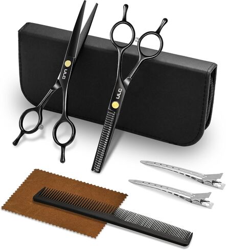 Hair Cutting Scissors Thinning Shears Kit ULG Professional Barber Hairdressing Texturizing Salon Razor Edge Scissor Japanese Stainless Steel 6.5 inch in Kuwait