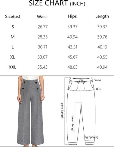 Women's High-Waisted Wide-Leg Pants with Crisscross Button Detail Elegant Office Wear Casual Trousers in Kuwait