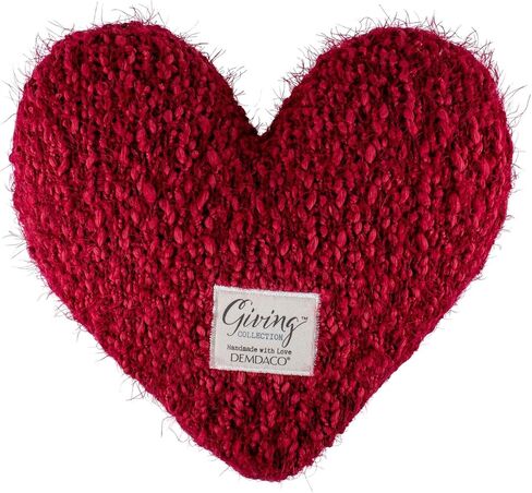 DEMDACO Giving Heart Cranberry Red 10 x 11 Cotton Weighted Plush Decorative Throw Pillow in Kuwait