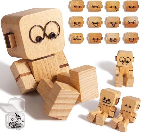 Shaking Wooden Man Figurine, Teacher Appreciation Mothers Day Graduation Gifts for Adults Men Husband him, Wooden Doll, Desktop Decor, Car Dashboard Decorations in Kuwait