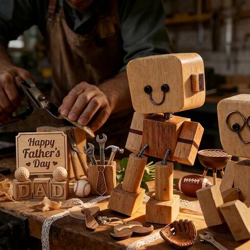 Shaking Wooden Man Figurine, Teacher Appreciation Mothers Day Graduation Gifts for Adults Men Husband him, Wooden Doll, Desktop Decor, Car Dashboard Decorations in Kuwait