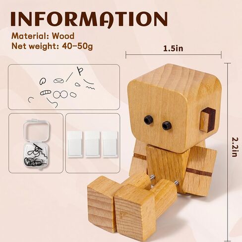Shaking Wooden Man Figurine, Teacher Appreciation Mothers Day Graduation Gifts for Adults Men Husband him, Wooden Doll, Desktop Decor, Car Dashboard Decorations in Kuwait