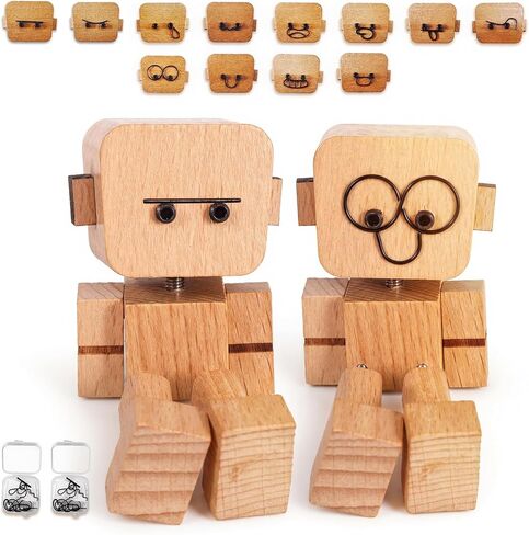 Shaking Wooden Man Figurine, Teacher Appreciation Mothers Day Graduation Gifts for Adults Men Husband him, Wooden Doll, Desktop Decor, Car Dashboard Decorations in Kuwait