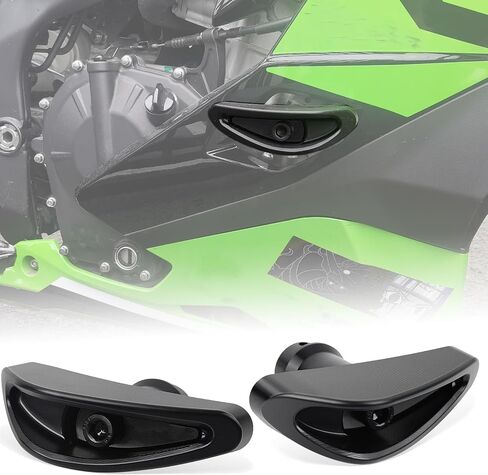 WOOGA Frame Sliders Crash Pad CNC Aluminum Motorcycle Engine Guard Fairing Falling Protection fit for KA&WA&SA&KI Ninja ZX-25R 2021 2022 2023 2024 ZX-4R SE/ZX-4RR 23-24 (Black) in Kuwait