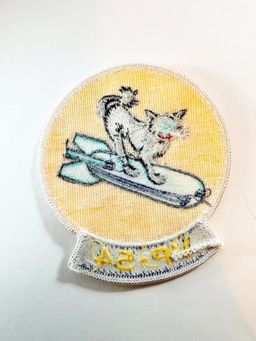 VP-54 Black Cats Squadron Patch – WWII Heritage PBY Catalina Insignia – 4" Circular Sew-On Emblem with Plastic Backing – Navy Patrol Squadron 54 Night Attack Patch in Kuwait