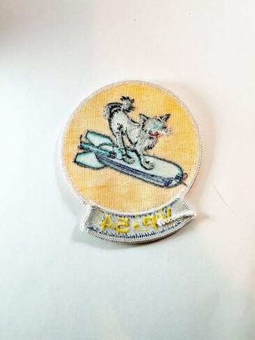 VP-54 Black Cats Squadron Patch – WWII Heritage PBY Catalina Insignia – 4" Circular Sew-On Emblem with Plastic Backing – Navy Patrol Squadron 54 Night Attack Patch in Kuwait