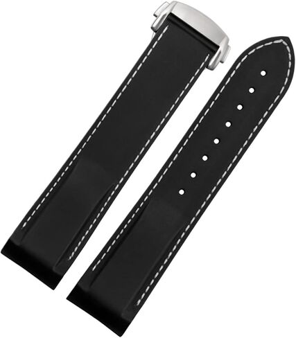Curved End 20 Mm 22 Mm Rubber Silicone Strap for Omega Watch At150 Seamaster 007 for Seiko Mido Brand Strap (Color : Orange No Buckle, Size : 20mm) in Saudi Arabia