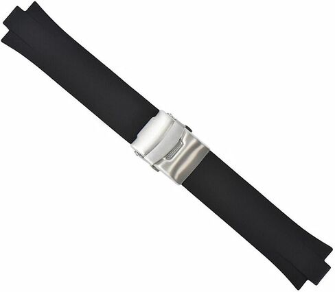 Ewatchparts 24mm 11mm Rubber Watch Diver Band Strap Compatible With Oris Aquis TT2 F1 40.5mm Black in Saudi Arabia