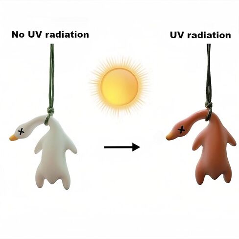 3PCS Color-Changing Roast Duck Pendant, Sunlight Activated Creative Ornament, Eco-Friendly PLA Material, UV Alert in Saudi Arabia