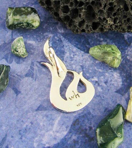 Woot & Hammy Fire Flame Pendant, 100% Sterling Silver, Handmade in Saudi Arabia