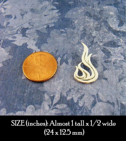 Woot & Hammy Fire Flame Pendant, 100% Sterling Silver, Handmade in Saudi Arabia