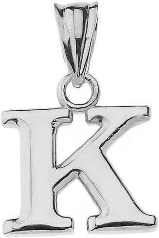 10K White Gold Fine Mini Dangling Initial A-Z Charm 1/2" Pendant - Choice of Initial Letter in Saudi Arabia
