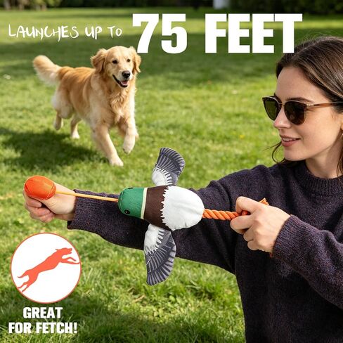 قاذفة لعبة Duck Duck Duck Duck - لعبة جلب عائمة للكلاب ، Throuctive Chew Toy Thow Tharrowh ، متعة في الهواء الطلق للسلالات الصغيرة المتوسطة الكبيرة وليس للحيوانات الأليفة العدوانية in Kuwait