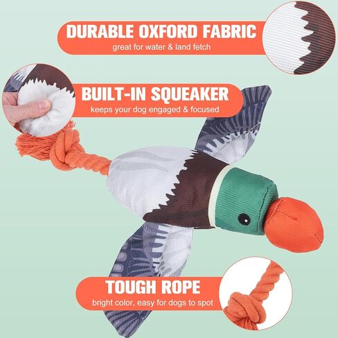 قاذفة لعبة Duck Duck Duck Duck - لعبة جلب عائمة للكلاب ، Throuctive Chew Toy Thow Tharrowh ، متعة في الهواء الطلق للسلالات الصغيرة المتوسطة الكبيرة وليس للحيوانات الأليفة العدوانية in Kuwait