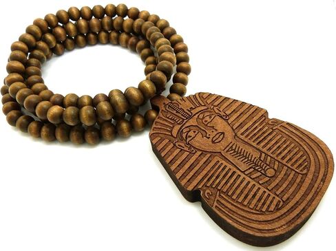 GWOOD Pharaoh Good Wood Light Brown Color Replica Pendant with 36 Inch Necklace in Saudi Arabia