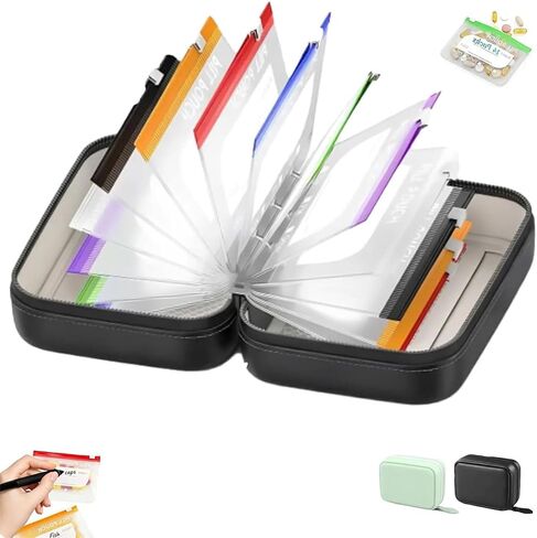 A8 Waterproof Pill Pouch Set, 2026 New Large Weekly Pill Organizer, Reusable Travel Medicine Organizer with 14pcs Bags Inside, 7 to 14 Days of Meds & Medicine, Crush-Resistant Shell (Mix) in Saudi Arabia
