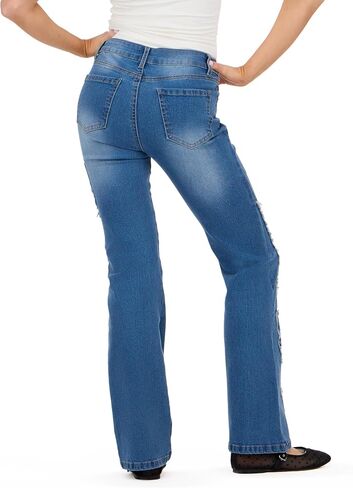 Forever 21 Women's Denim Pants with Rhinestones and Embroidered Back Pocket in Kuwait