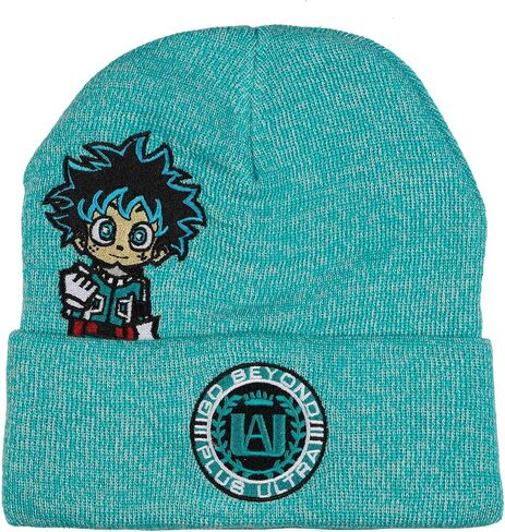 My Hero Academia Beanie Men's Go Beyond Plus Ultra Cuffed Knit Cap Hat OSFM Turquoise in Kuwait