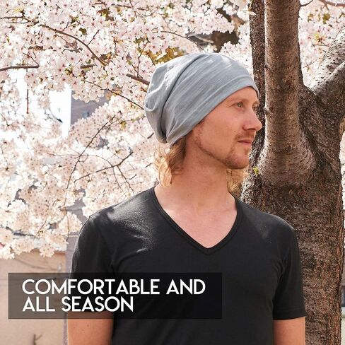 CHARM White and Light Blue Cotton Summer Beanies for Men & Women in Kuwait