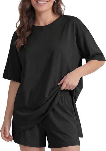 DAVID ARCHY Cooling Pajamas for Women Set Oversize Summer Sleepwear for Night Sweats Breathable Moisture Wicking Loungewear in Kuwait