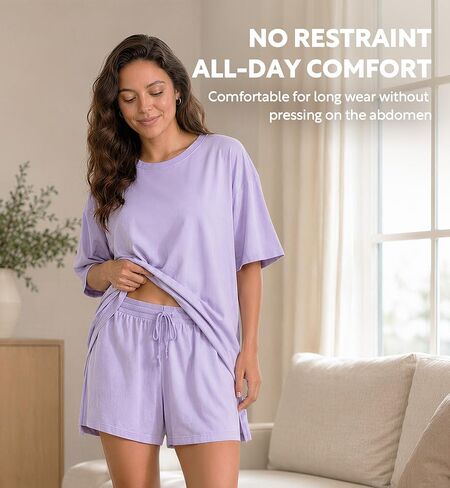 DAVID ARCHY Cooling Pajamas for Women Set Oversize Summer Sleepwear for Night Sweats Breathable Moisture Wicking Loungewear in Kuwait