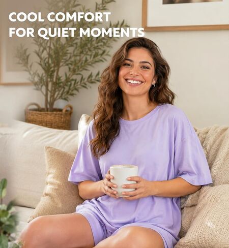 DAVID ARCHY Cooling Pajamas for Women Set Oversize Summer Sleepwear for Night Sweats Breathable Moisture Wicking Loungewear in Kuwait