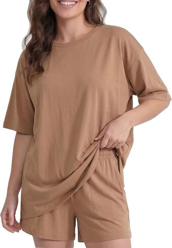 DAVID ARCHY Cooling Pajamas for Women Set Oversize Summer Sleepwear for Night Sweats Breathable Moisture Wicking Loungewear in Kuwait