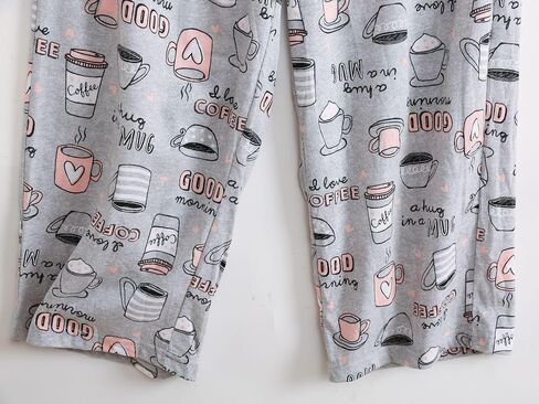HOWINCO Womens Plus Size Pajama Sets Summer Cotton Sleepwear Top with Capri Pant Pjs Fun Prints Pajama Set in Saudi Arabia