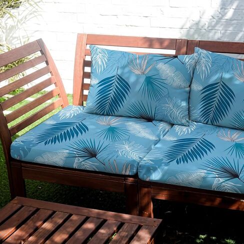 8 Pcs Outdoor Cushion Covers for Patio Furniture Printed Couch Cushion Covers Natural Botanical Sofa Washable Floral Replacement Seat Cover for Indoor and Outdoor(Blue Summer) in Saudi Arabia