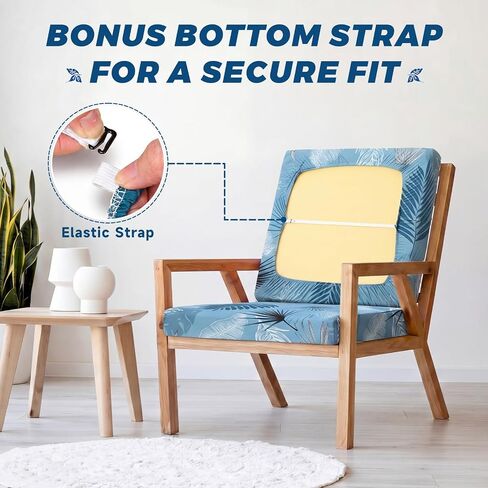8 Pcs Outdoor Cushion Covers for Patio Furniture Printed Couch Cushion Covers Natural Botanical Sofa Washable Floral Replacement Seat Cover for Indoor and Outdoor(Blue Summer) in Saudi Arabia
